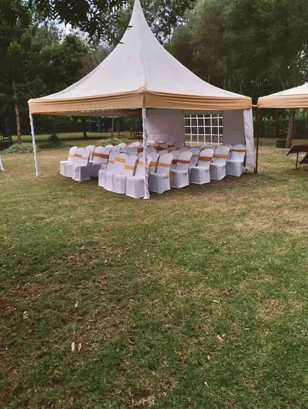 Event grounds at Mugwathi Lodge set up for a wedding celebration