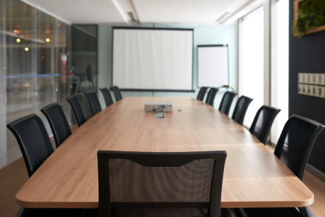 Conference room set up for a corporate meeting at Mugwathi Lodge