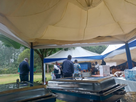 Wedding and event grounds set up with tents and chairs at Mugwathi Lodge